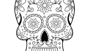 Coloriage Squelette Mexicain Nice Coloriage D’une Tête De Mort En Sucre Mexicain Serti De