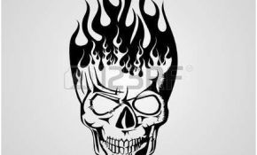 Coloriage Tete De Mort Avec Flamme Frais Tatouage Tete De Mort Brûler Tribal Skull Illustration