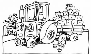 Coloriage Tracteur Remorque Élégant Coloriage Tracteur Et Animaux De Ferme Dessin Gratuit à