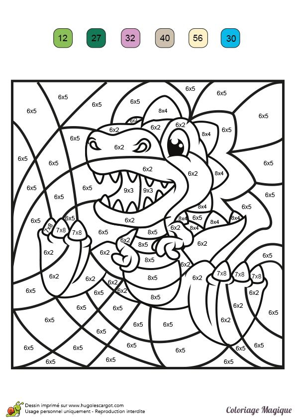 Coloriage Tyrannosaure Génial 116 Best Coloriages Magiques Coloring by Numbers Images