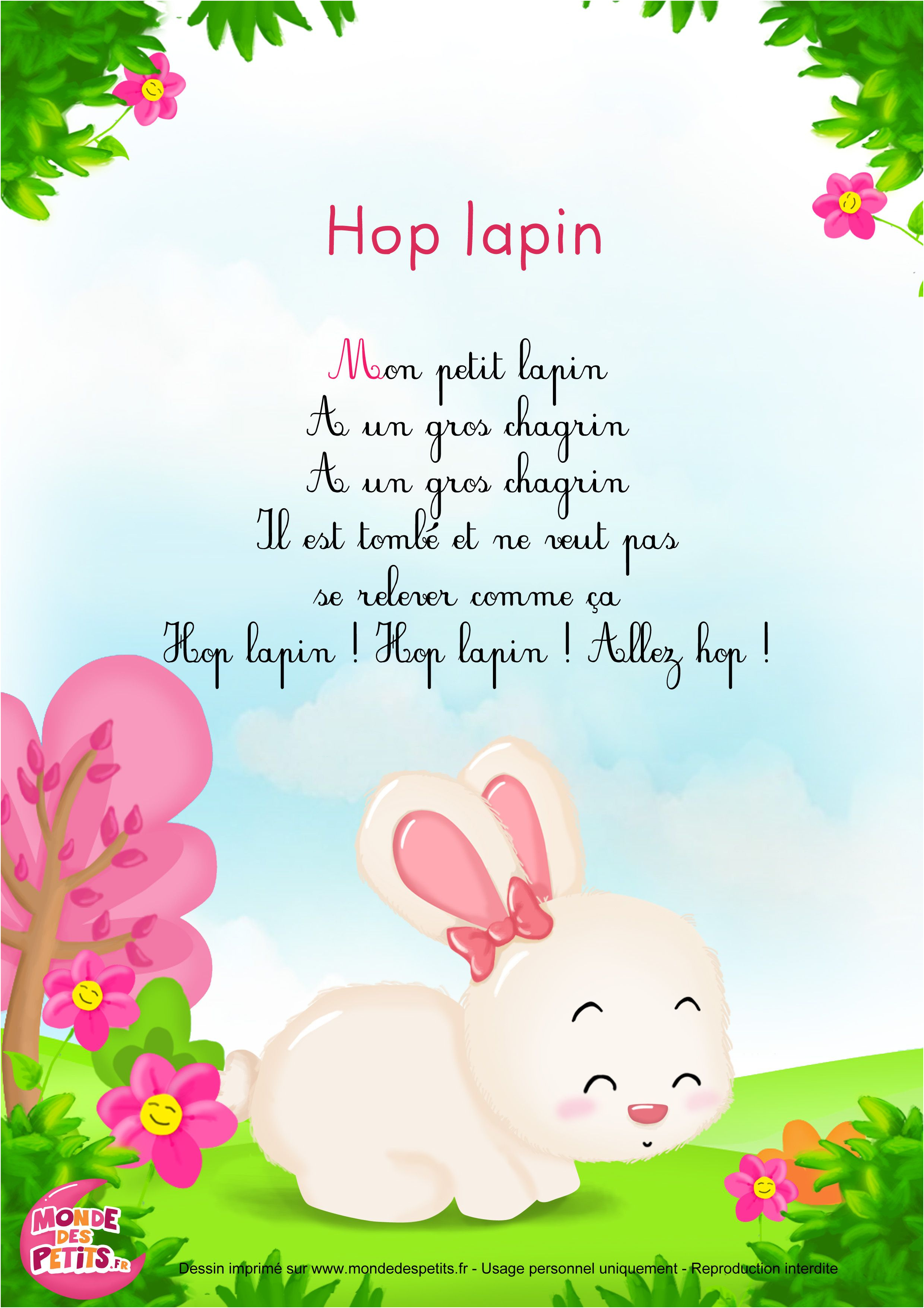 Comptines Pour Bébé Génial Paroles Hop Lapin Ptine Pour Les Petits
