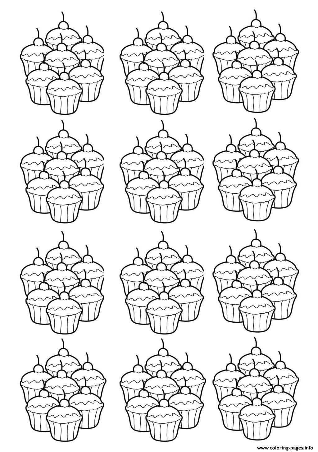 Cupcake Coloriage Élégant Mosaique Cupcakes Enfantins Coloriage Dessin F 8463 Fia