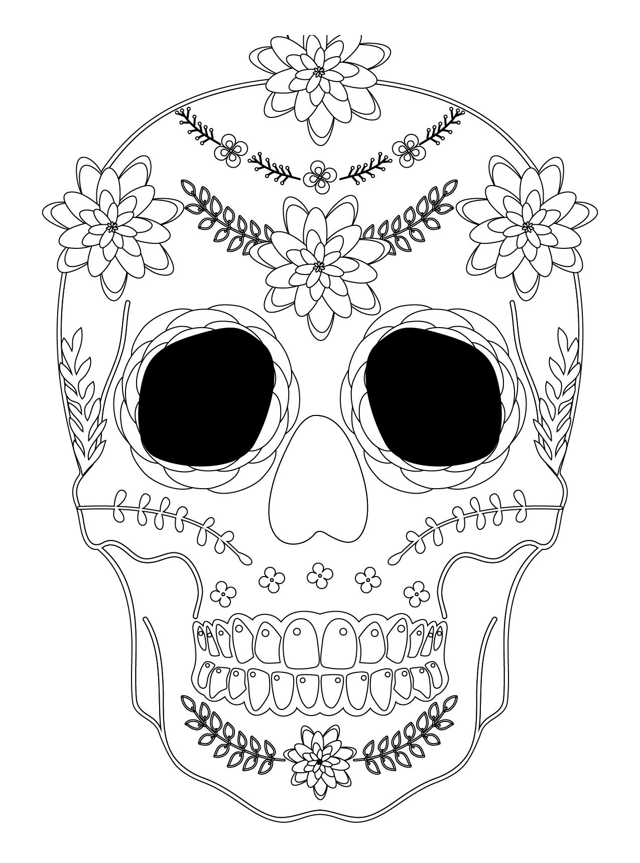 Dessin De Halloween Inspiration Sugar Skull Coloriage Halloween A Imprimer Qui Fait Peur