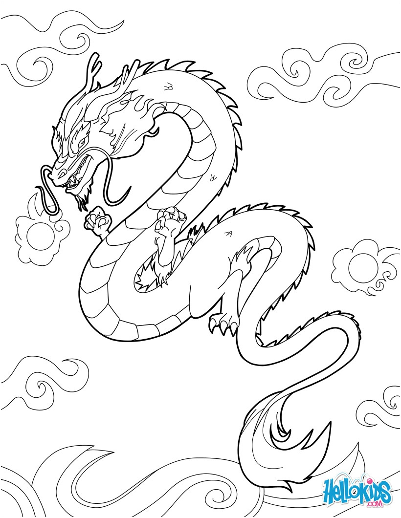 Dragon Chinois Coloriage Meilleur De Coloriages Dragon Chinois Fr Hellokids