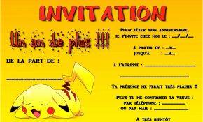 Invitation Anniversaire Gratuite Frais Invitation Anniversaire Pokemon