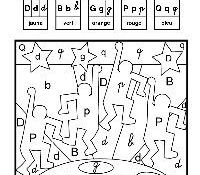 Keith Haring Coloriage Frais Keith Haring Coloriage Magique Sur Les Lettres P Q D B G