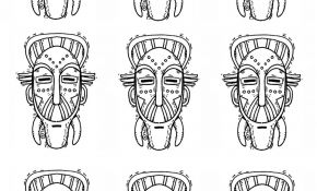 Masque Africain Dessin Unique Free Coloring Page Coloring Adult Africa Masks Identicals