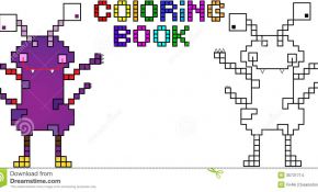 Pixel Art Coloriage Unique Monstre Quatrième De Pixel De Livre De Coloriage