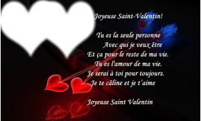 Poeme Saint Valentin Luxe Montage Photo Poème St Valentin Avec 2 Coeurs Pixiz