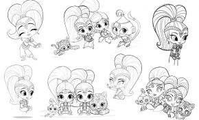 Shimmer Et Shine Coloriage Luxe Coloriage Shine And Shimmer Artwork Nickelodeon Dessin