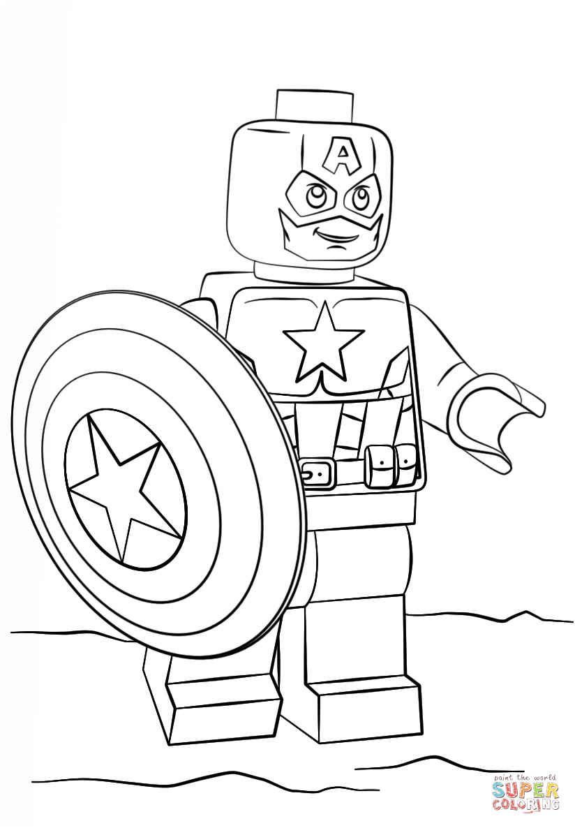 Captain America Coloriage Nice Coloriage Captain America Lego