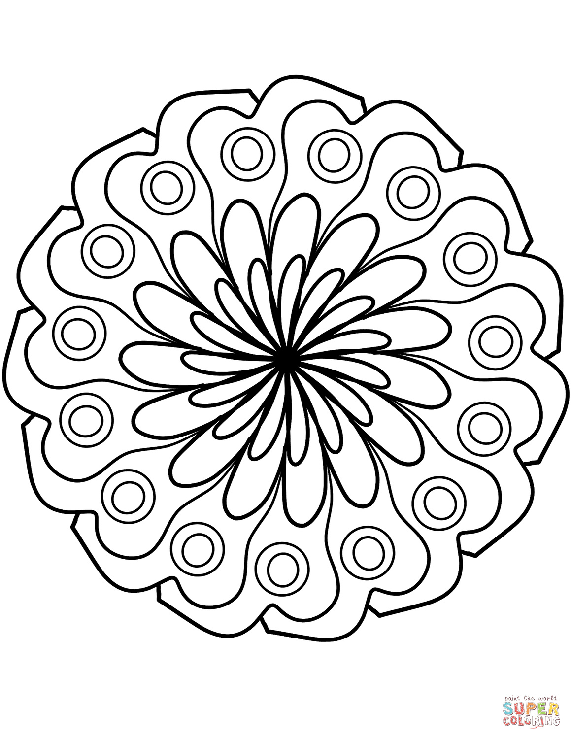Coloriage À Imprimer Mandala Fleurs Meilleur De Coloriage Mandala Fleur Simple