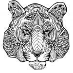 Coloriage Animal Mandala Frais Dessin à Colorier D Une Tête De Tigre Hugolescargot