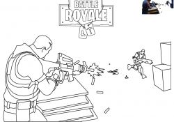 Coloriage Arme fortnite Génial fortnite Scene Shooting Coloring Pages Printable