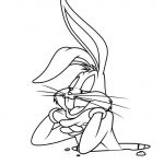 Coloriage Bugs Bunny Inspiration Coloriages Bugs Bunny Sort De Son Terrier Fr Hellokids