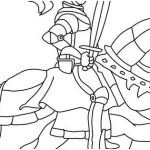 Coloriage Combat Chevalier Nouveau Coloriage Chevalier Avec Son épée Sur Son Cheval