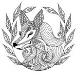 Coloriage Difficile A Imprimer Nouveau Fox And Leaves