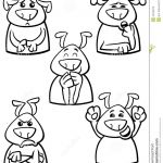 Coloriage Émotions Génial Dog Emotion Set Cartoon Coloring Book Stock Vector