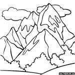Coloriage Everest Nice Coloriage Montagne Et Nuages Dessin Gratuit à Imprimer