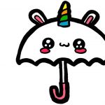 Coloriage Facile Élégant Dessin Et Coloriage Parapluie Licorne Kawaii Pour Enfants