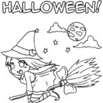 Coloriage Halloween Sorciere Gentille Luxe Coloriage Sorcière Manga Pour Halloween à Imprimer
