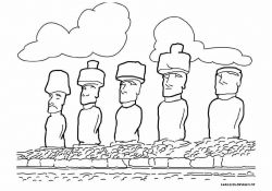 Coloriage Ile Génial Monuments Ile Paques Coloriage De Monuments Coloriages