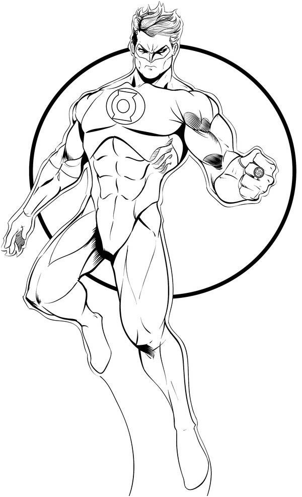 Coloriage Justice League Inspiration Green Lantern Green Lantern Flying In The Sky Coloring
