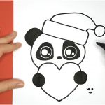 Coloriage Kawaii Panda Élégant Dessin Sympa Et Facile Pour NoËl Panda Avec Un Coeur Et
