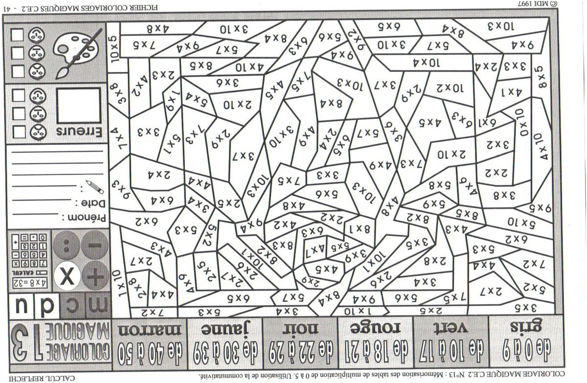 Coloriage Magique Table De Multiplication Ce1 Frais Pin Di Paola Su Matematica Seconda