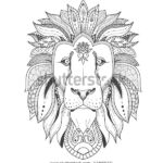 Coloriage Mandala Lion Inspiration Image Vectorielle De Stock De Vector Illustration Lion