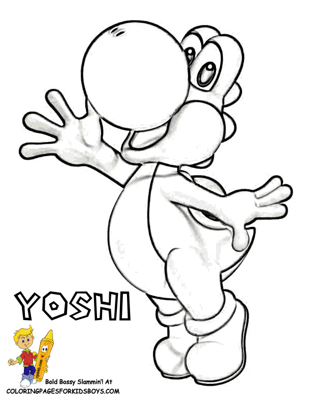Coloriage Mario Yoshi Inspiration Daring Mario Coloring Pages Yoshi Free Wario