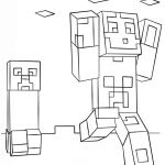 Coloriage Minecraft Herobrine Luxe Minecraft Steve And Creeper Coloring Page