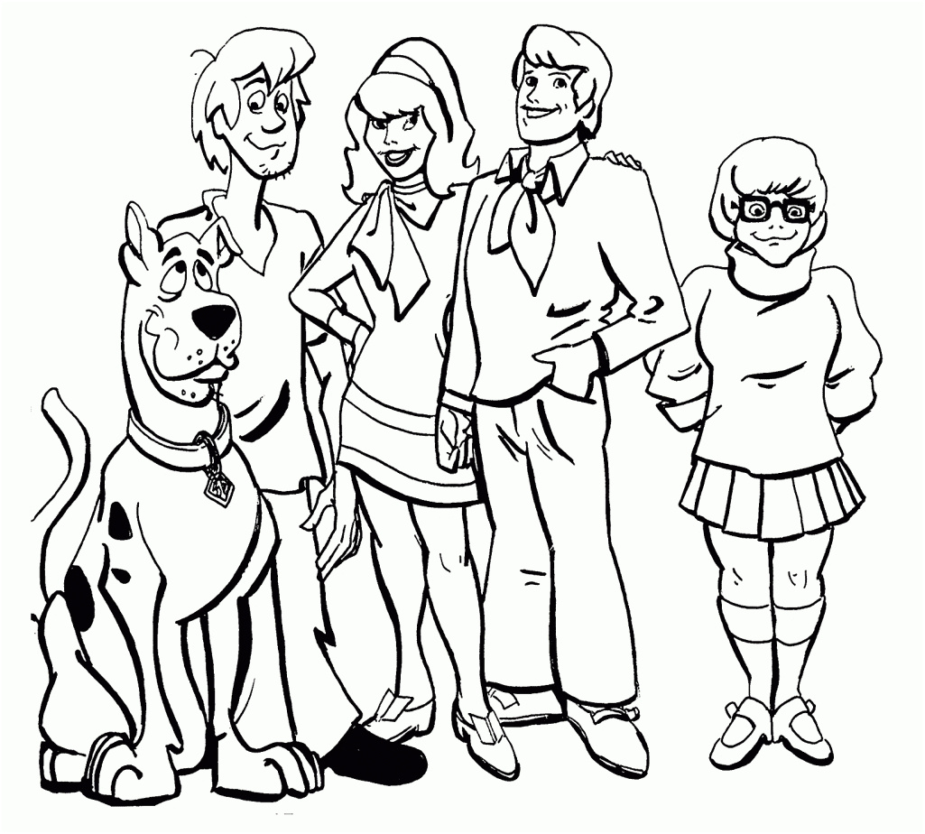 Coloriage Scooby Doo Nice Scooby Doo Gang Coloring Page Coloring Home