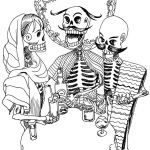 Coloriage Style Élégant Free Coloring Page Coloring Tatouage Skeletons 3