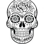 Coloriage Tete De Mort Mexicaine A Imprimer Génial Coloriages Squelette Sucre Roses Fleurs