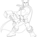 Coloriage Thor Luxe Coloriages Avengers Thor Fr Hellokids