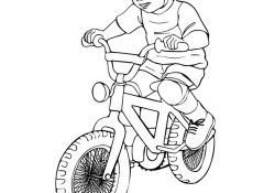 Coloriage Vélo Élégant Image D’un Petit Garçon Sur son Joli Vélo à Colorier