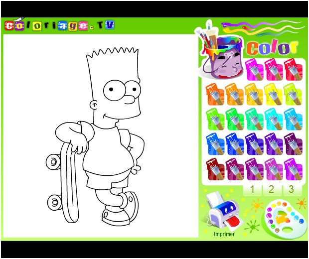 Jeux Coloriage En Ligne Nouveau Jeu Coloriage Bart Simpson Gratuit Jeux De Simpson Flash
