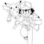 Pikachu Coloriage Nice Ash And Pikachu Coloring Page Ash And Pikachu