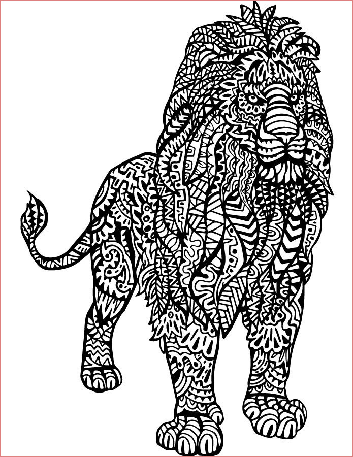 Coloriage De Lion Inspiration Lion Dessin à Imprimer Et Colorier Pour Adulte Artherapie
