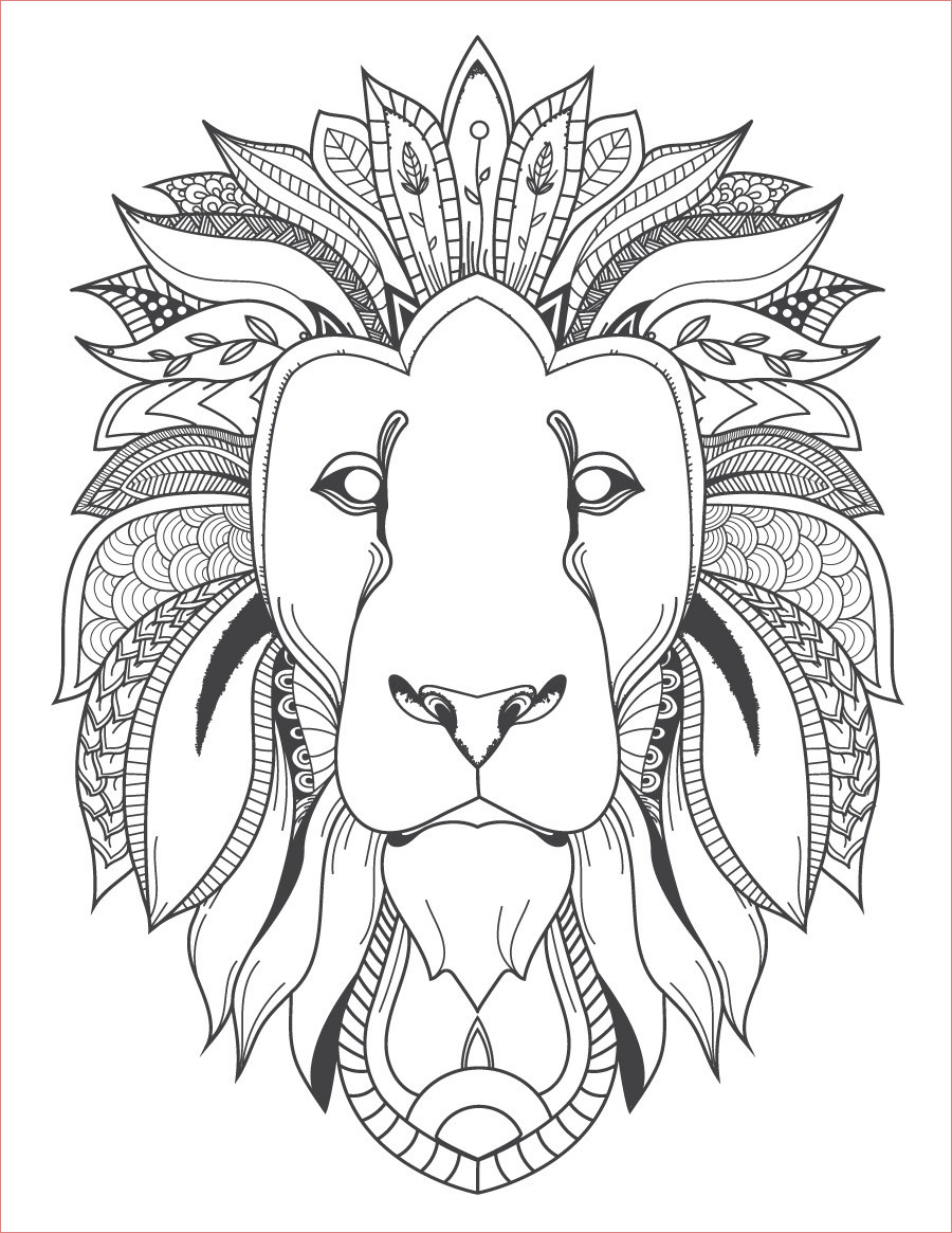 Coloriage De Lion Nice Image Félin Tête De Lion Coloriage Pour Adulte à Imprimer