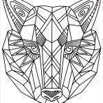 Coloriage Animal Nice Geometric Wolf Head