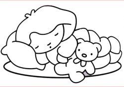 Coloriage Bebe Nice Dessin Bb Qui Dort Imprimer