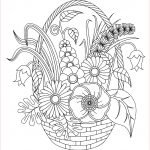 Coloriage Adulte Facile Nice Various Flowers In A Basket Flowers Adult Coloring Pages