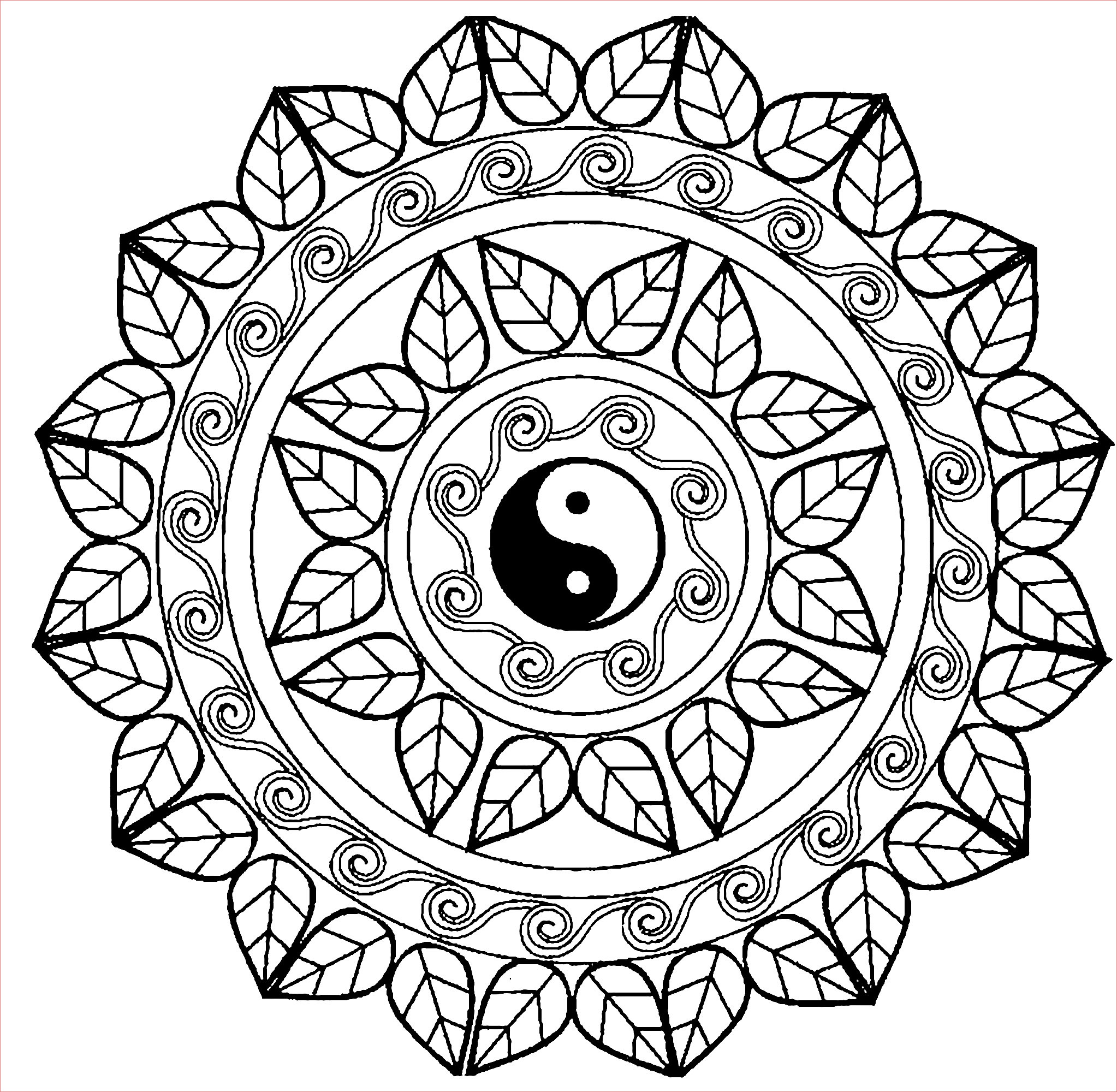 Coloriage Mandala Adulte Nouveau Mandala Yin Yang Mandalas Coloriages Difficiles Pour