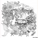Coloriage Sirene Nice Mermaid And Boat Mermaids Adult Coloring Pages