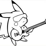 Coloriage Guitare Génial Coloriage Pikachu Avec Une Guitare à Imprimer