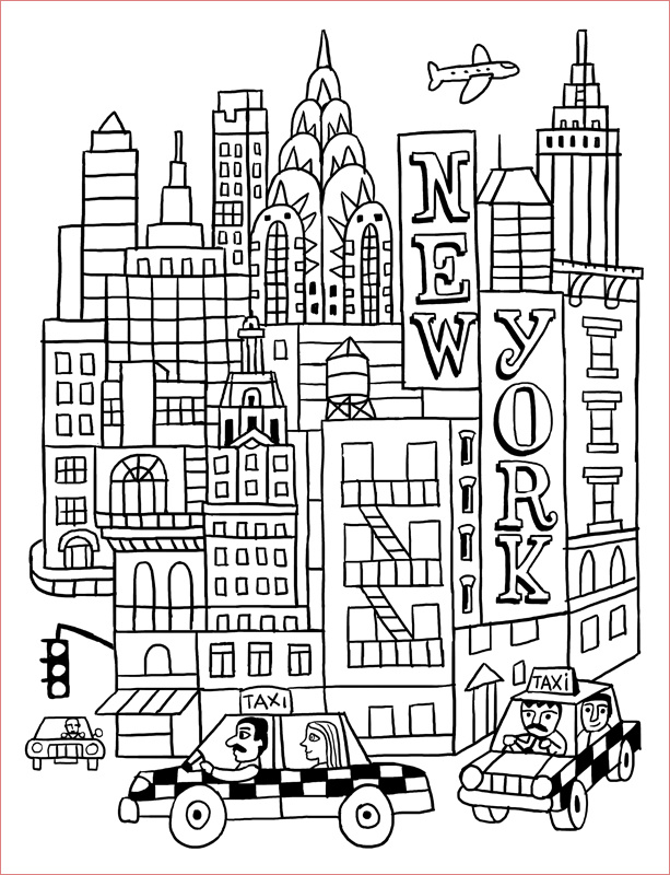 Coloriage New York Nouveau Voyage En Coloriage 3 Les Villes