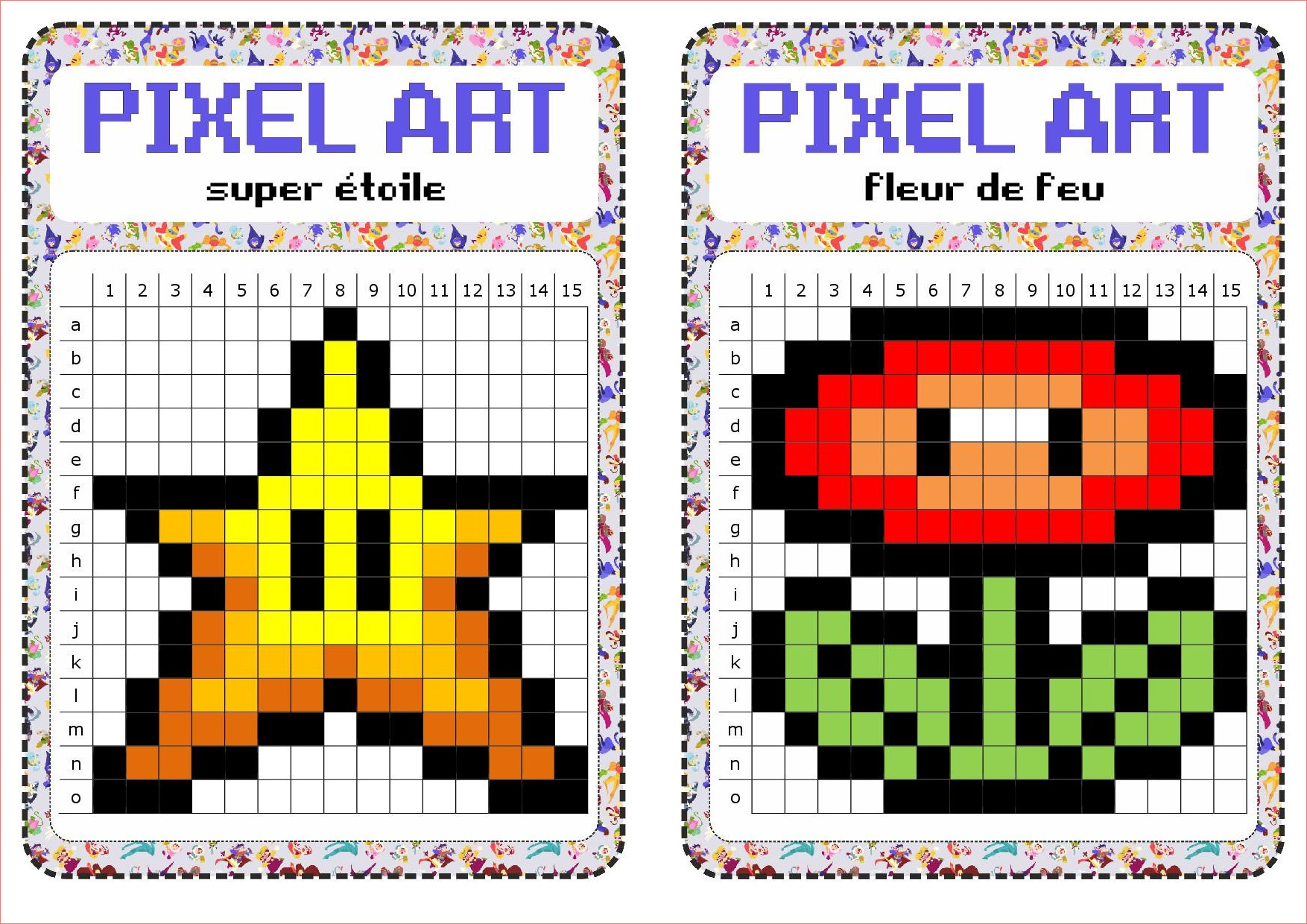 Coloriage Pixel Art A Imprimer Luxe atelier Libre Pixel Art Fiches De Préparations Cycle1
