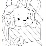 Coloriage Chiots Nice A Small Dog Is Out The Box Coloring For Kids